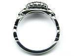 Black Diamond Halo Engagement Ring Twisted Band in White Gold