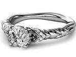 Black & White Diamond Rope Engagement Ring