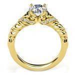 Black & White Diamond Rope Engagement Ring in 14K Yellow Gold