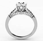 Black & White Diamond Cathedral Engagement Ring in White Gold