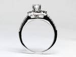 Black Diamond Floral Split Band Diamond Engagement Ring