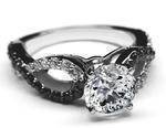 Black & White Infinity Diamond Engagement Ring in White Gold