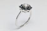 Black Diamond Floral Engagement Ring