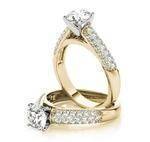 Etoil Cathedral Diamond Engagement Ring Yellow Gold