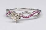 Heart Shape Diamond & Pink Sapphire Infinity Engagement Ring