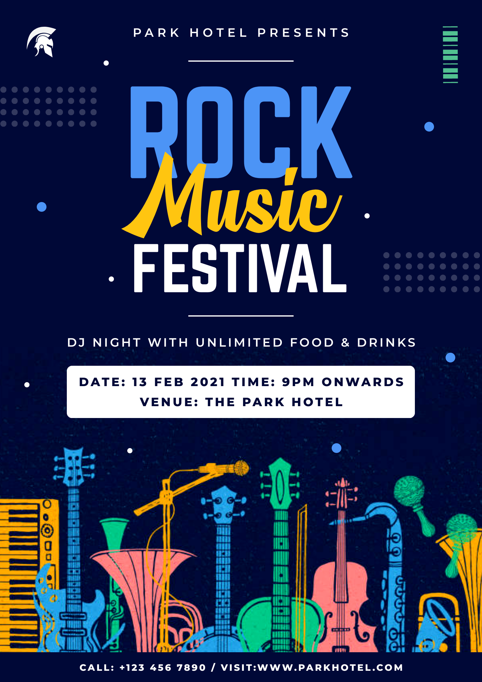 Rock music festival poster template