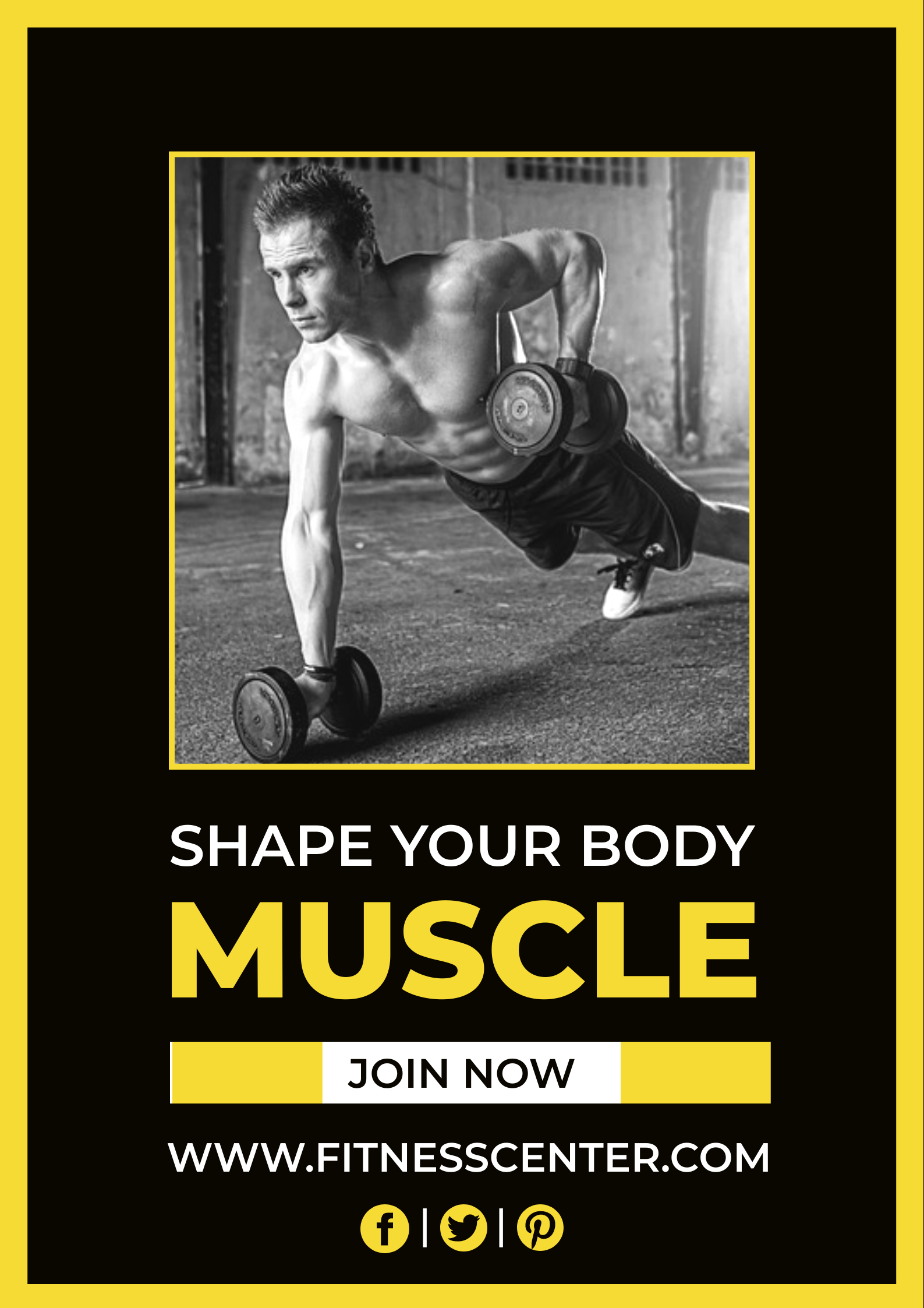 Gym fitness enrollment advertisement poster template