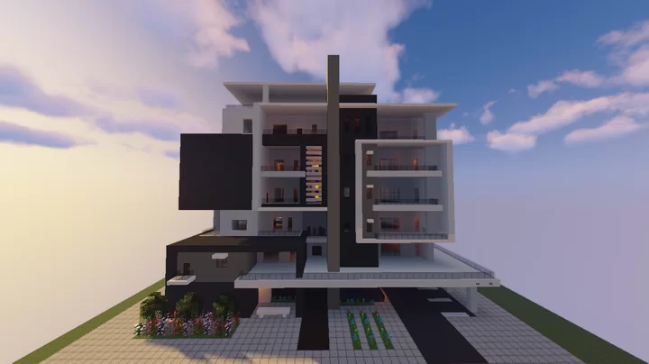 1.16 Modern House #4 (Apartment Building) [NO INTERIOR] Minecraft Map