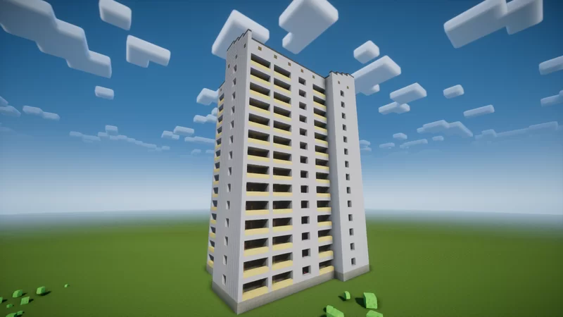 Russian fourteen-story apartment building Minecraft Map