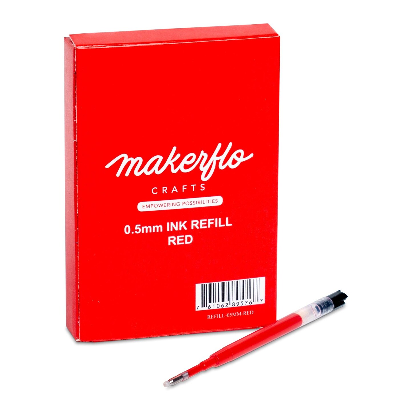 Makerflo Red Gel Ink Refill Set of 24 for 0.5 MM Crafters Retractable Sublimation Pens, Long Lasting Performance Smooth Writing, Quick Drying Ink