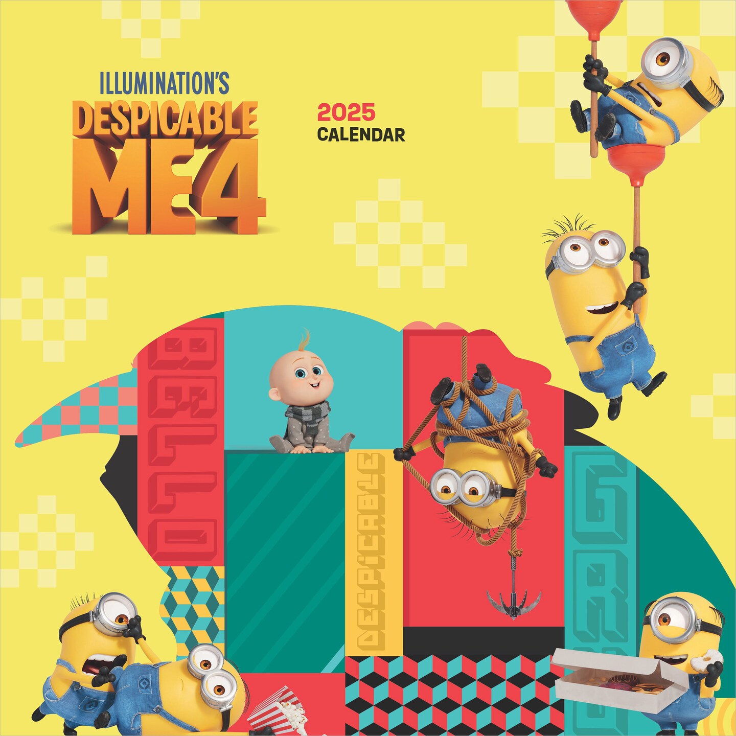 Despicable Me OFFICIAL | 2025 12 x 24 Inch Monthly Square Wall Calendar | Cal Ink | Television Film Animated