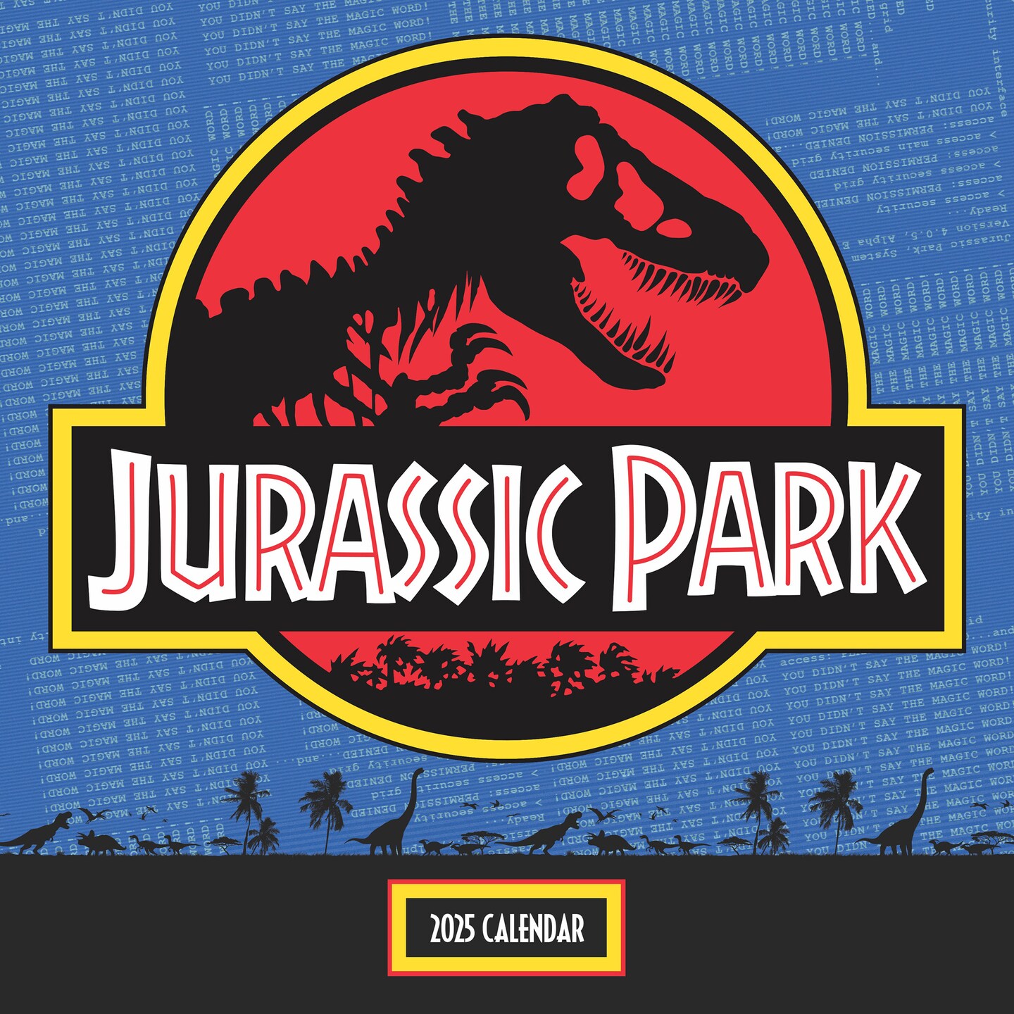 Jurassic Park OFFICIAL | 2025 12 x 24 Inch Monthly Square Wall Calendar | Cal Ink | Television Films Movies