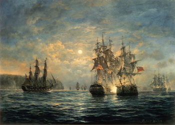 Riproduzione Engagement Between the Bonhomme Richard and the Serapis off Flamborough Head