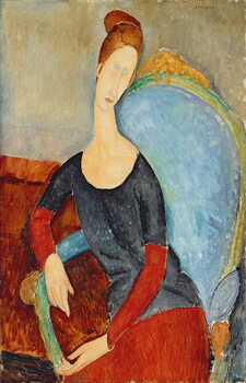 Riproduzione Mme Hebuterne in a Blue Chair