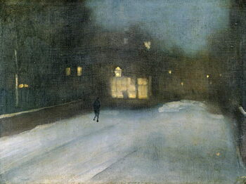 Riproduzione Nocturne in Grey and Gold: Chelsea Snow, 1876