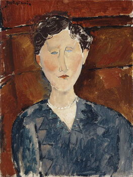 Riproduzione Portrait of a Woman in a Blue Blouse