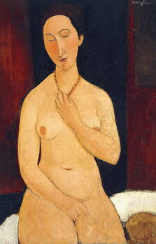 Riproduzione Sitting Nude with Necklace