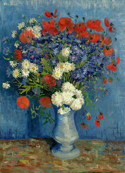 Reproduktion Still Life: Vase with Cornflowers and Poppies, 1887