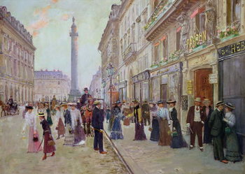 Riproduzione Workers leaving the Maison Paquin, in the rue de la Paix