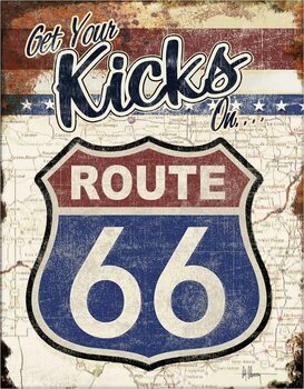 Blechschild Route 66 - Get Your Kicks On