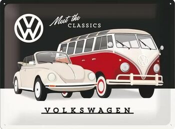 Blechschild Volkswagen VW - T1 & Beetle