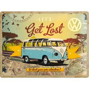 Blechschild Volkswagen VW - T1 - Let's Get Lost