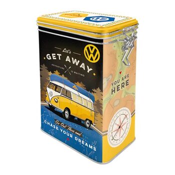 Piatto Scatola di latta con clip Volkswagen VW - T1 - Let's Get Away