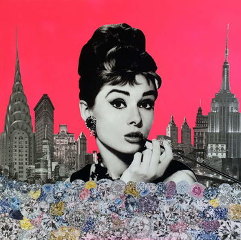 Quadro su tela Audrey Hepburn, 2015,