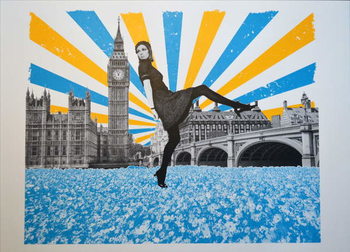 Quadro su tela London Stride, 2018, Screenprinting