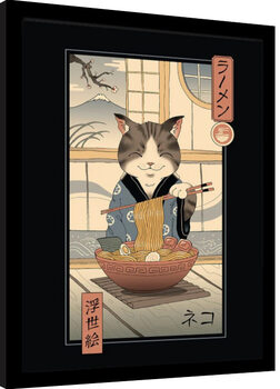 Gerahmte Poster Vincent Trinidad - Neko Ramen Ukiyoe