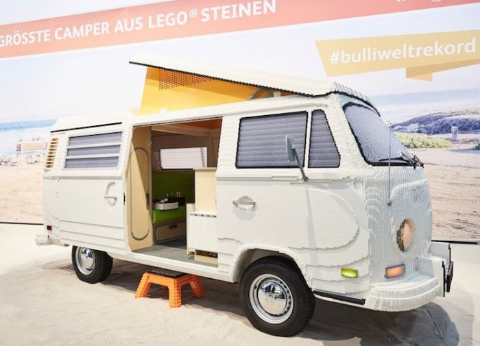 2. It is entirely made out of LEGO bricks, except for the wheels which are from a real Type 2 campervan.