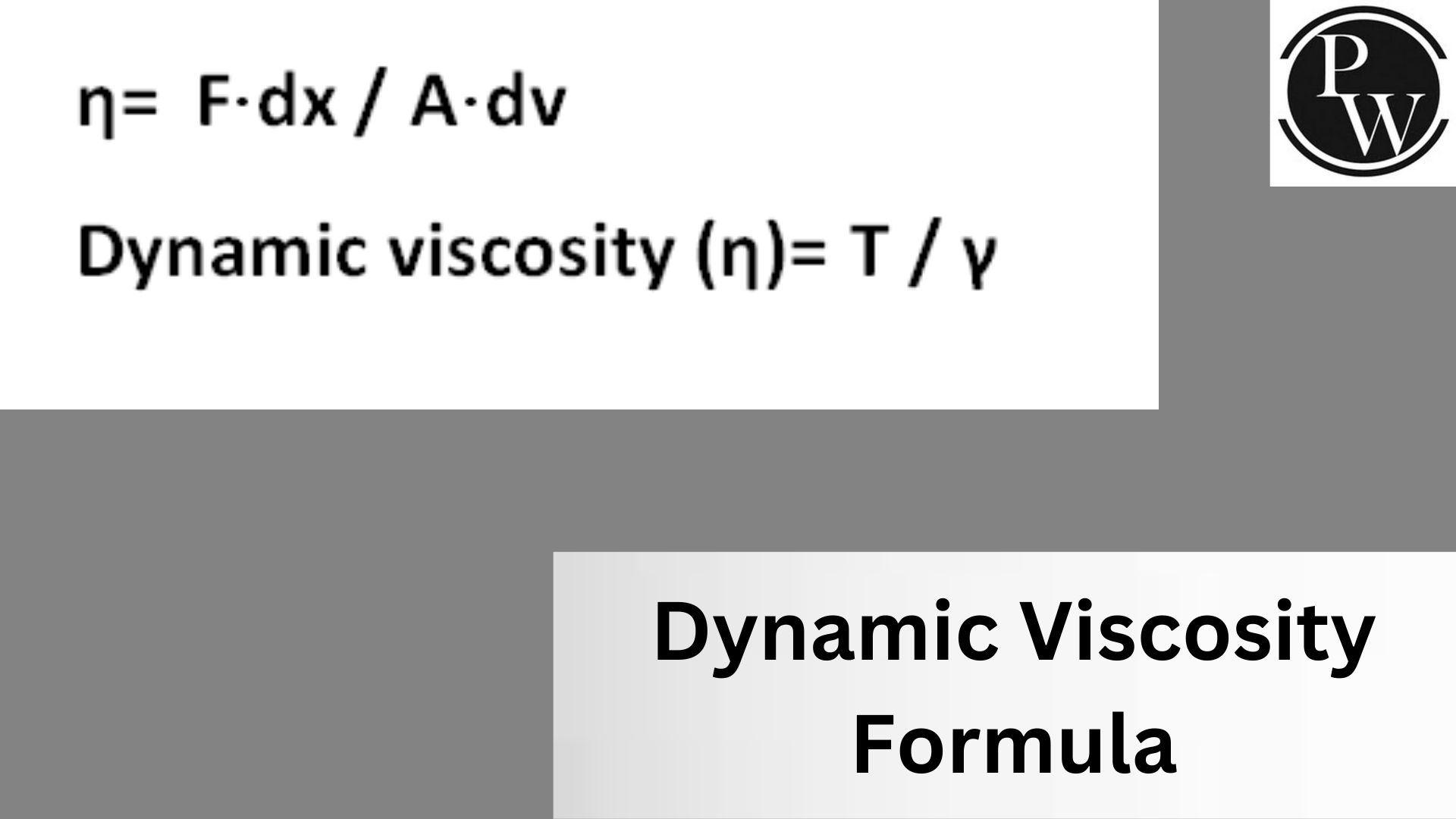 Dynamic Viscosity Formula