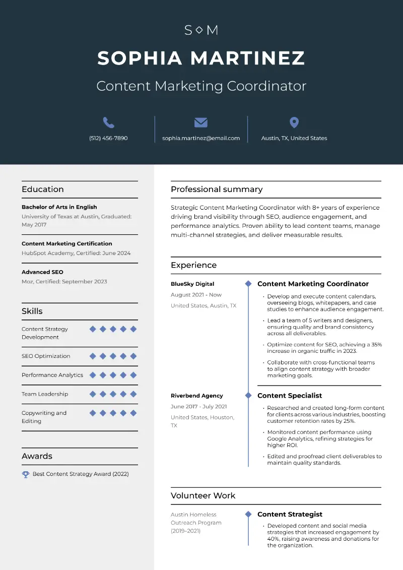 Marketing Coordinator Resume Examples and Templates for 2025