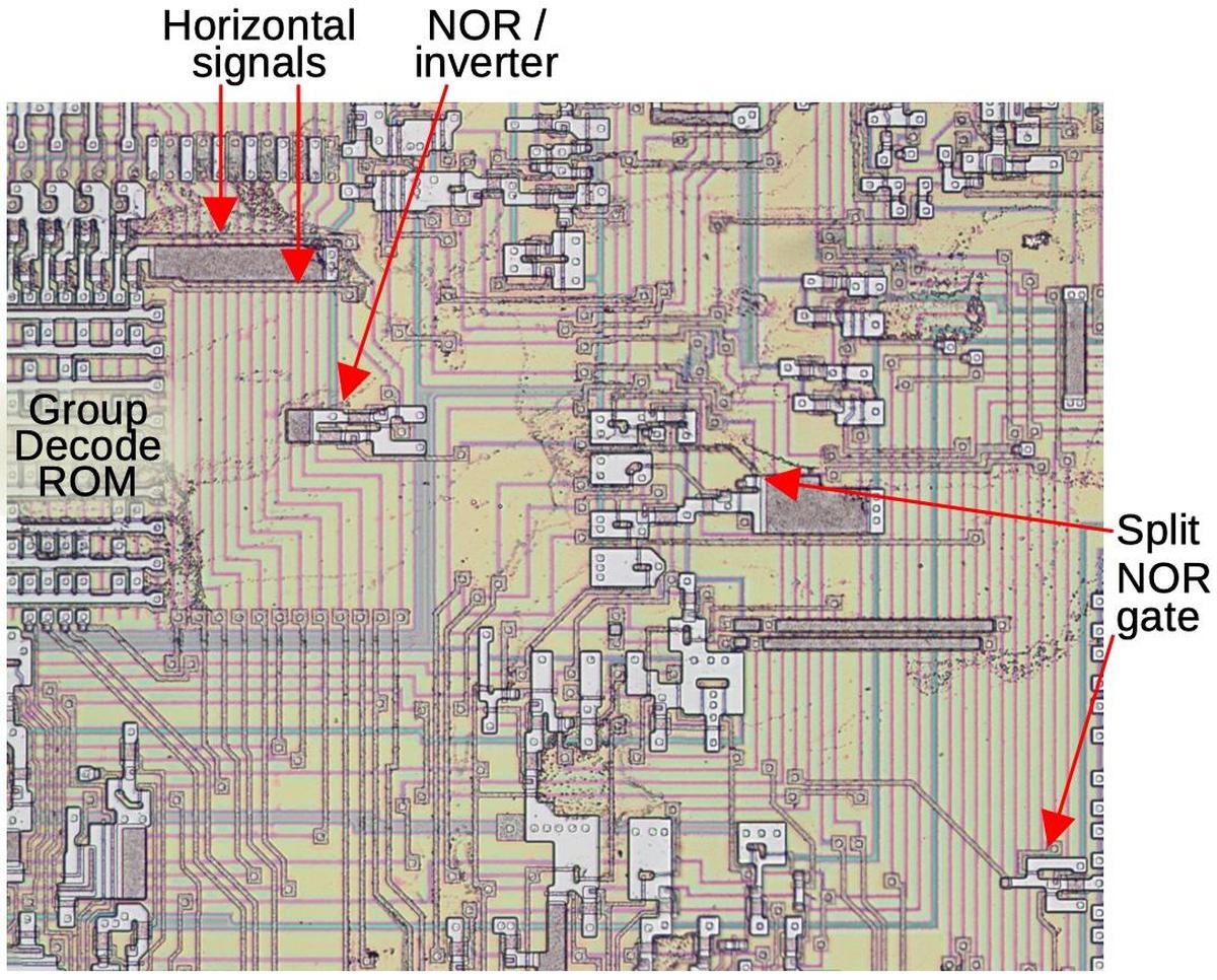 The circuitry as it appears on the die.