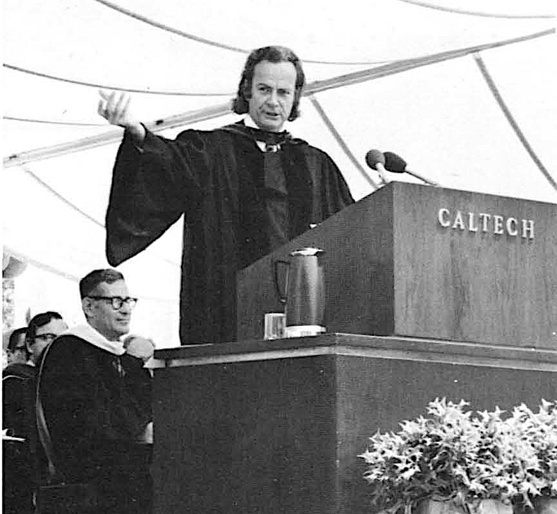 Richard Feynman giving the 1974 commencement address at Caltech. Photo from Wikimedia Commons.