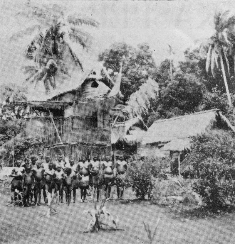 The photo is from They Still Believe in Cargo Cult, Pacific Islands Monthly, May 1950.