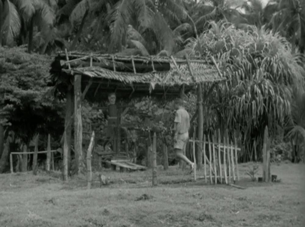 David Attenborough visiting a John Frum monument on Tanna, near Sulfur Bay.
From Attenborough's Cargo Cult documentary.