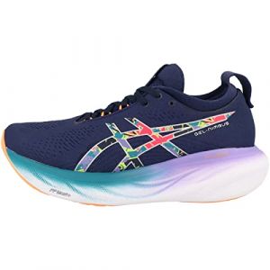 ASICS Nimbus 25 Lite-Show Chaussure de Course sur Route pour Femme Bleu Jaune 37.5 EU