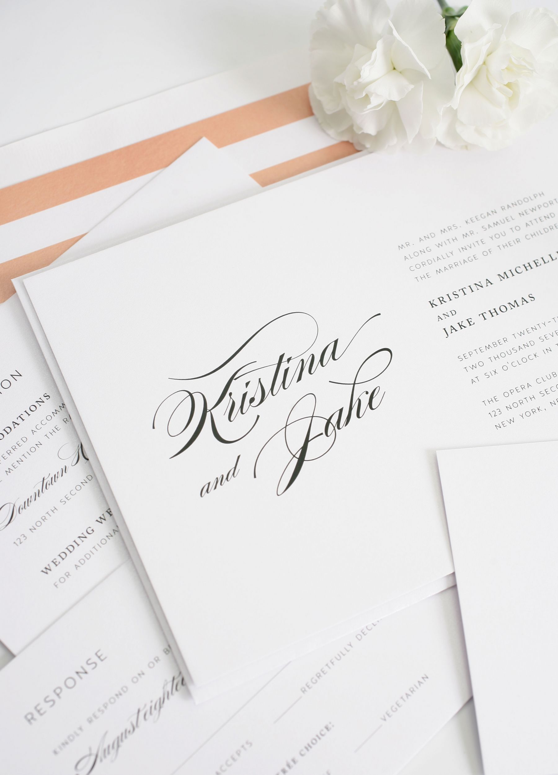 Elegant Classic Script Wedding Invitation