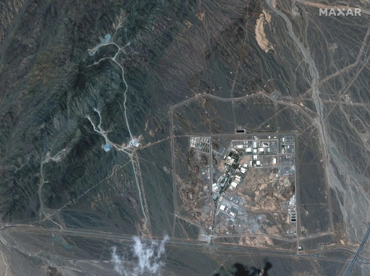 A view of the Natanz uranium enrichment facility 250 km (155 miles) south of the Iranian capital Tehran, in this Maxar Technologies satellite image taken last week and obtained by Reuters on April 12, 2021. Satellite image ©2021 Maxar Technologies/Handout via REUTERS