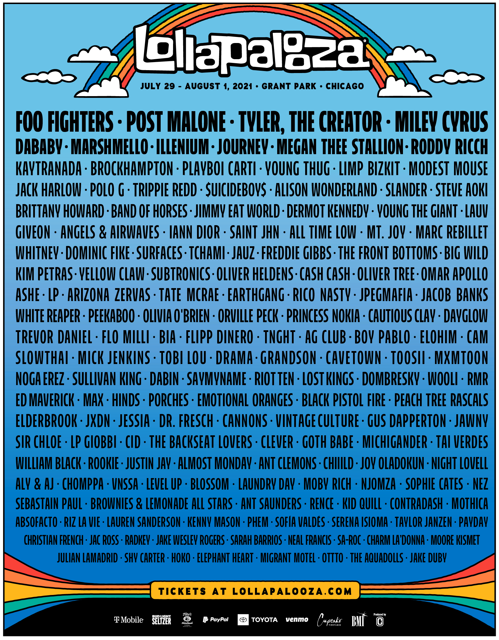 Lollapalooza 2024 Lineup By Day Katy Saudra