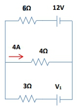 Circuit diagram showing resistors and voltage source for Kirchhoff's Loop Rule in physics.