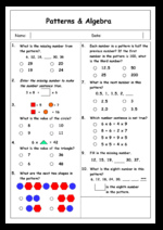 Patterns and Algebra and Mathematics for All Grades