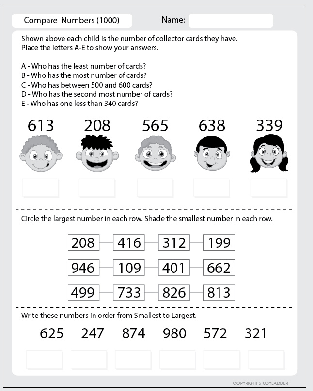 Comparing numbers – to 1000 - Studyladder Interactive Learning Games