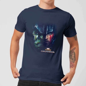 Marvel Thor Ragnarok Hulk Split Face Men's T-Shirt - Navy