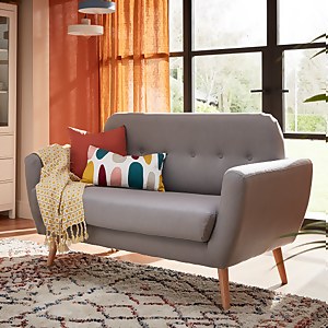 Scandi Savannah Brushed Fabric 2 Seater Sofa - Grey