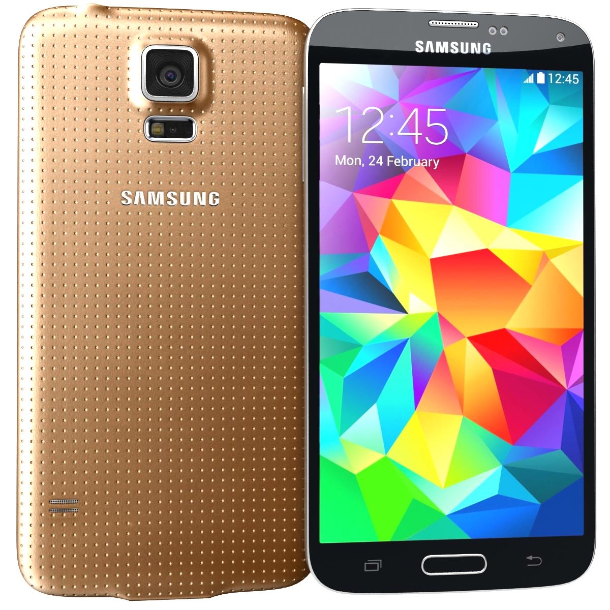 3d samsung galaxy s5 gold model