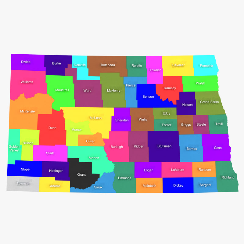 3d model north dakota counties