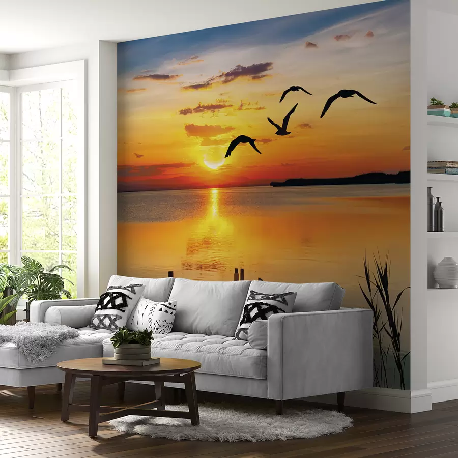 wall murals Seagulls and pier u57673