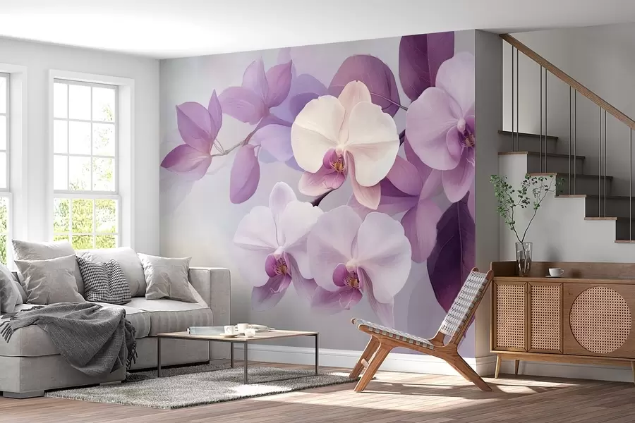 wall murals Composition with archives in purple shades w02910